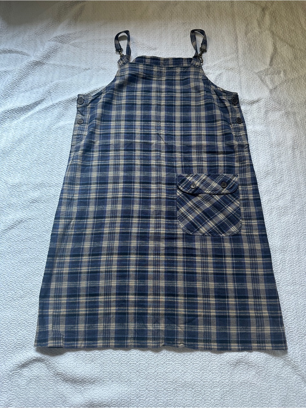 St. John's Bay Navy and Cream Plaid